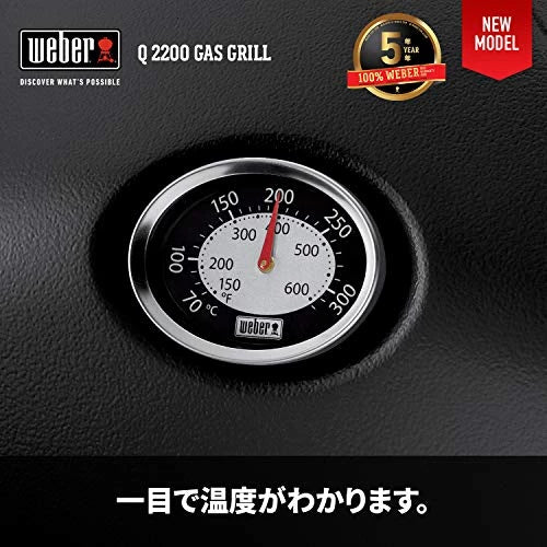 Weber BBQ Grill Q2200 Gas Camping 6-8 People, Black