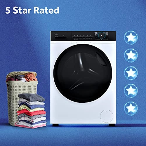 Haier Fully Automatic Washing Machine with Inverter Motor, Super Drum, Dual Spray (HW80-IM12929C, Ice White)
