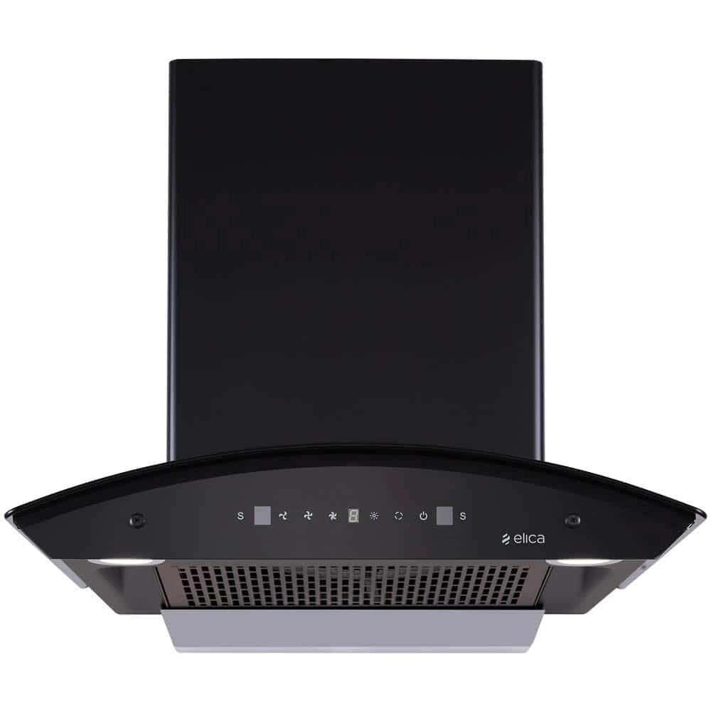 Elica 60 cm 1200 m3/hr Filterless Auto Clean Chimney with Free Kit (TBFL HAC TOUCH 60 MS, Touch + MS Control, Black)