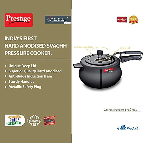 Prestige Svachh Nakshatra Plus Hard Anodised 5 Litre Pressure Handi