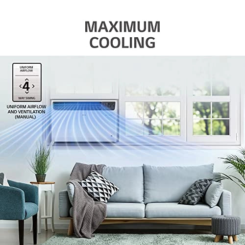 LG 1.5 டன் 4 ஸ்டார் டூயல் இன்வெர்ட்டர் விண்டோ ஏசி (காப்பர், கன்வெர்ட்டிபிள் 4-இன்-1 கூலிங், PW-Q18WUXA, 2022 மாடல், HD ஃபில்டர், வெள்ளை)
