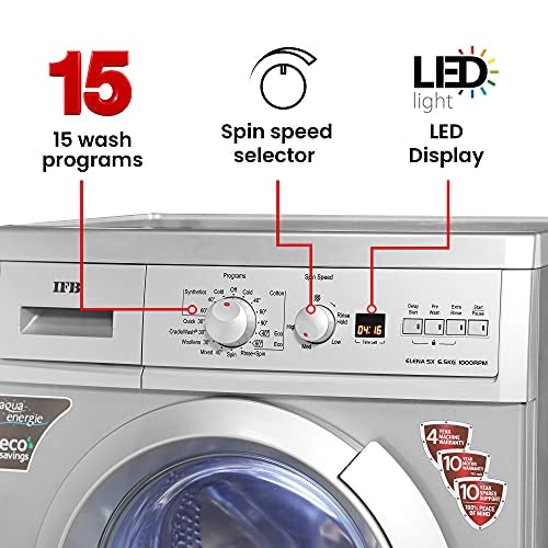 IFB 6.5 Kg Fully-Automatic Front Loading Washing Machine (Elena SX 6510, SX -Silver, In-Built Heater)