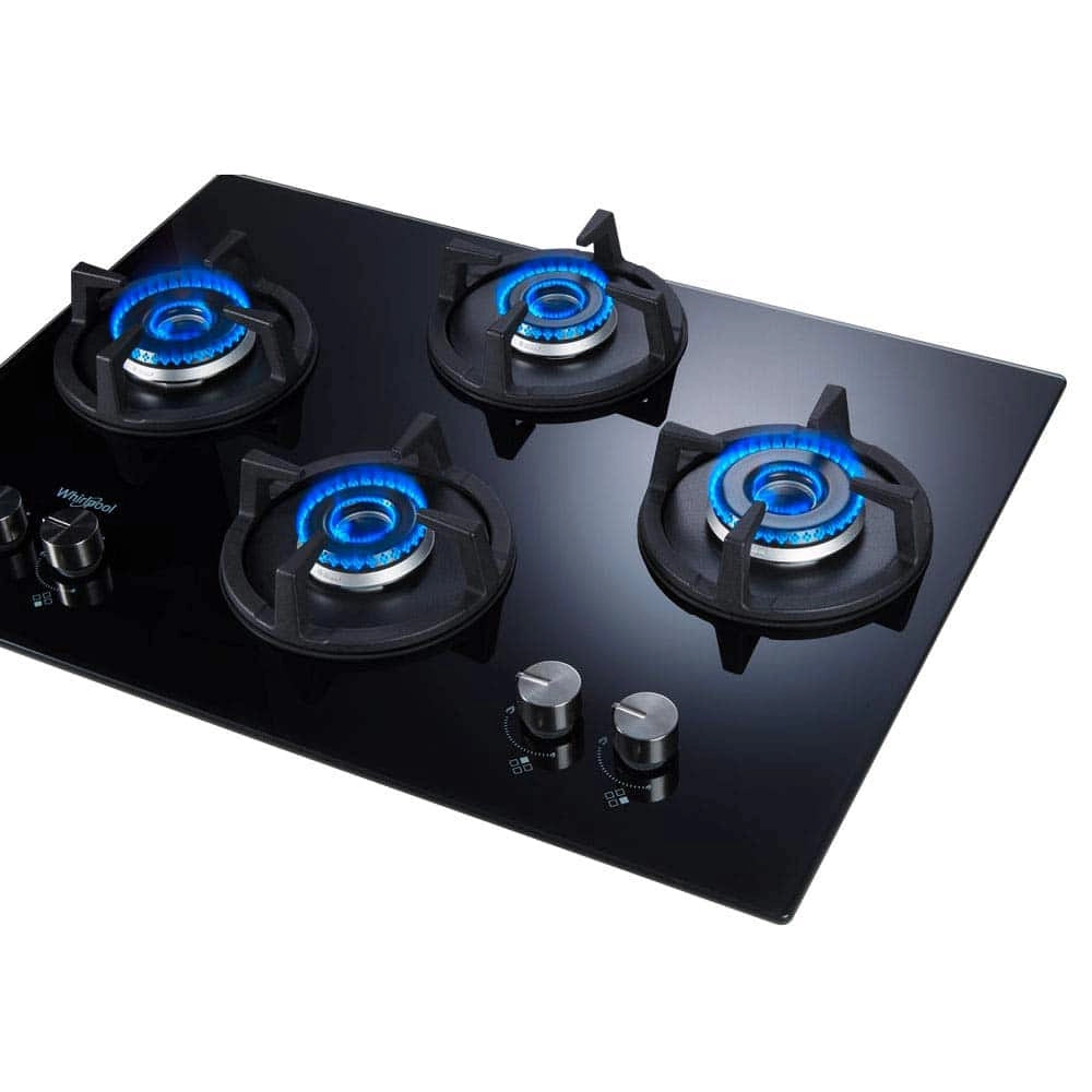 Whirlpool Hob 4 Burner Auto Ignition Gas Stove (Elite HD 704 Brass Gas Hob)