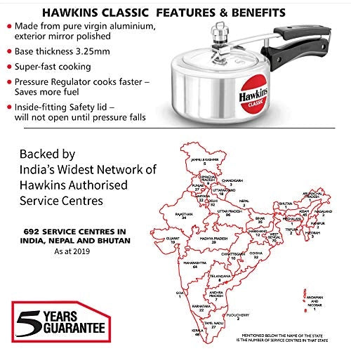 Hawkins Pressure Cooker Classic (Silver)