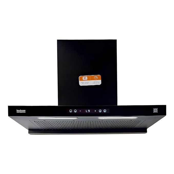 Hindware Darcia BLDC 75 Chimney + Alverio 4 Burner Manual Cooktop Combo