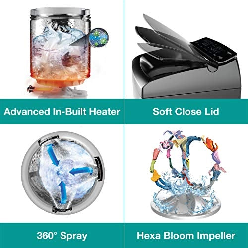 Whirlpool 9.5 kg Fully-Automatic Top Loading Washing Machine (360 BLOOMWASH PRO Heater Spray 9.5, Graphite, Heater)