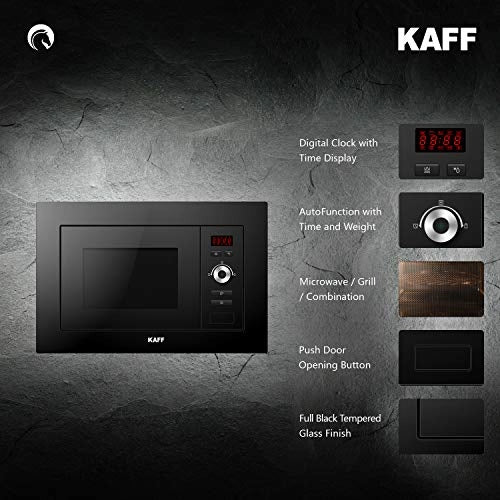 KAFF KMW5PJ Built-in Microwave | Capacity 20 L | Microwave/Grill/Combination | Full Black Tempered Glass