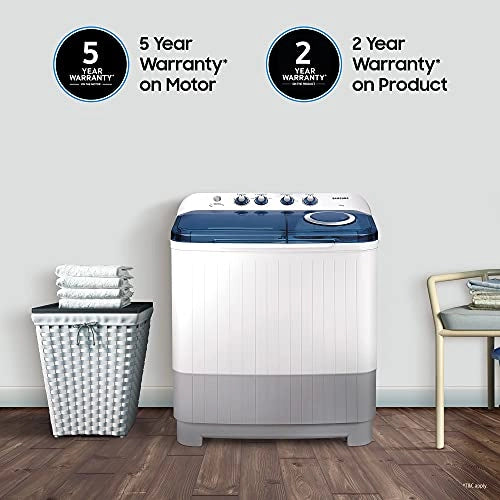 Samsung 8.5 kg 5 Star Semi-Automatic Top Loading Washing Machine (WT85R4000LL/TL, Blue, Air turbo drying)