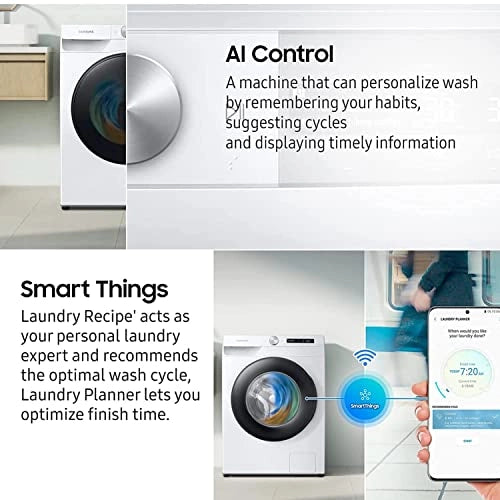 Samsung 8 Kg 5 Star AI Control & Wi-Fi, Fully-Automatic Front Loading Washing Machine (WW80T504DAB1TL, Digital Inverter)