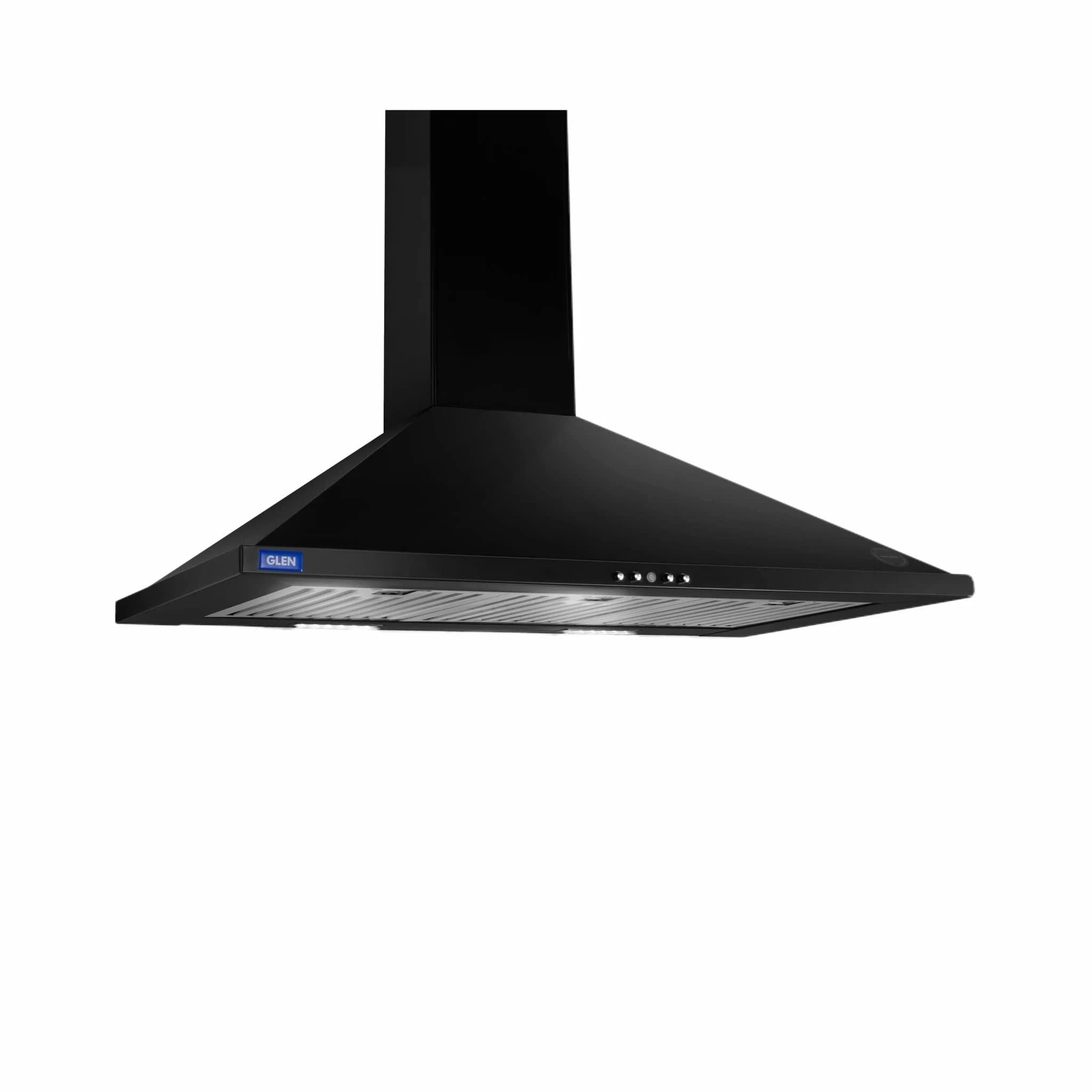 Glen Electric Kitchen Chimney for home With 7 Year Warranty On Motor, Pyramid Shape Baffle filters Italian Motor, 90cm 1250 m3/h - Black (6054BL90DX)