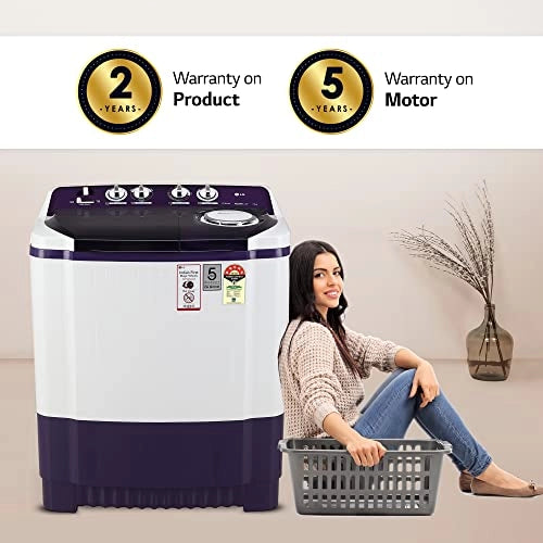 எல்ஜி 7.5 கிலோ 5 ஸ்டார் செமி-ஆட்டோமேட்டிக் டாப் லோடிங் வாஷிங் மெஷின் (P7525SPAZ, பர்பிள், ரோலர் ஜெட் பல்சேட்டர்)
