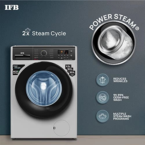 IFB 6.5 Kg 5 Star Front Load Washing Machine 2X Power Dual Steam (ELENA ZSS 6510, Silver & Black, Hard Water Wash)