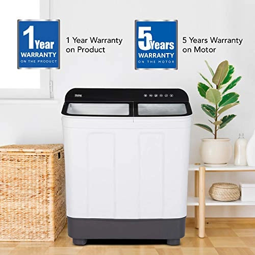 Haier 7 Kg Semi-Automatic Top Loading Washing Machine (HTW70-178BK, Black)