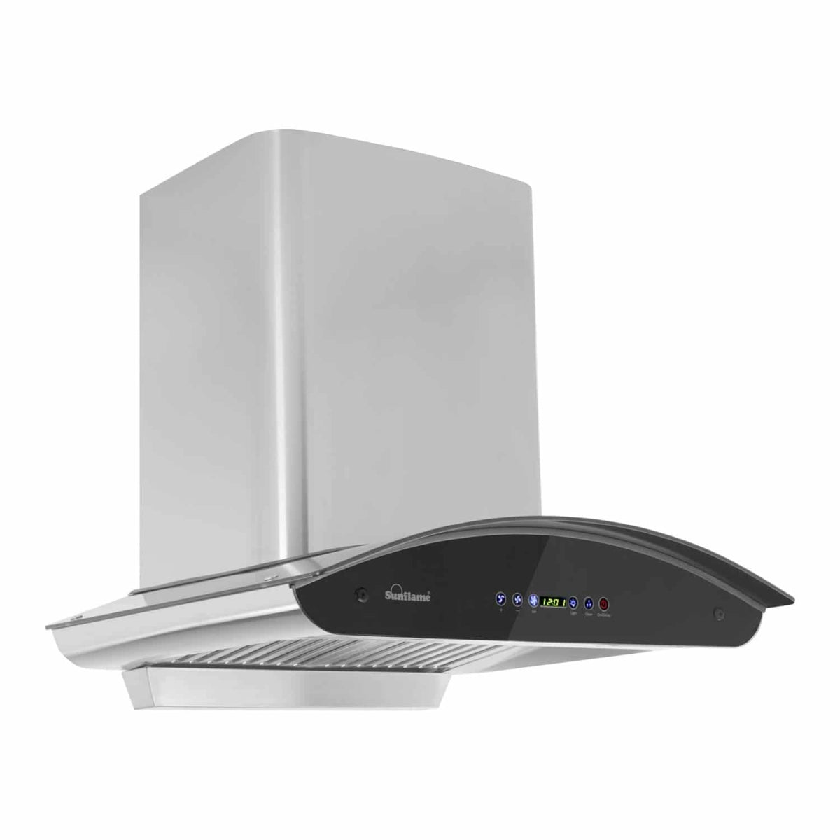 Sunflame Rapid 60 SS AC DX - 60 cm 1100 m3/hr, Auto Clean Chimney (2 Baffle Filters, Stainless Steel with Matt Finish)