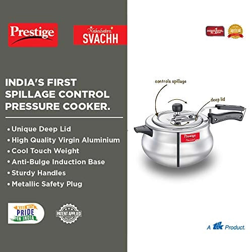 Prestige Nakshatra Plus Svachh Aluminium 5 litre Inner lid Pressure Handi