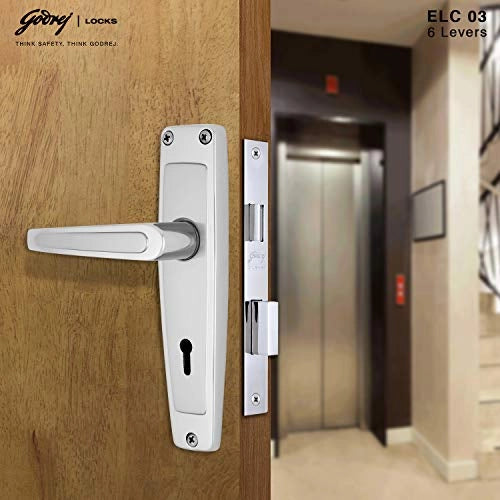 GODREJ DOOR LOCKS COMBIPACK WITH 6 LEVER MORTISE LOCK ELC 03 Satin (7031)