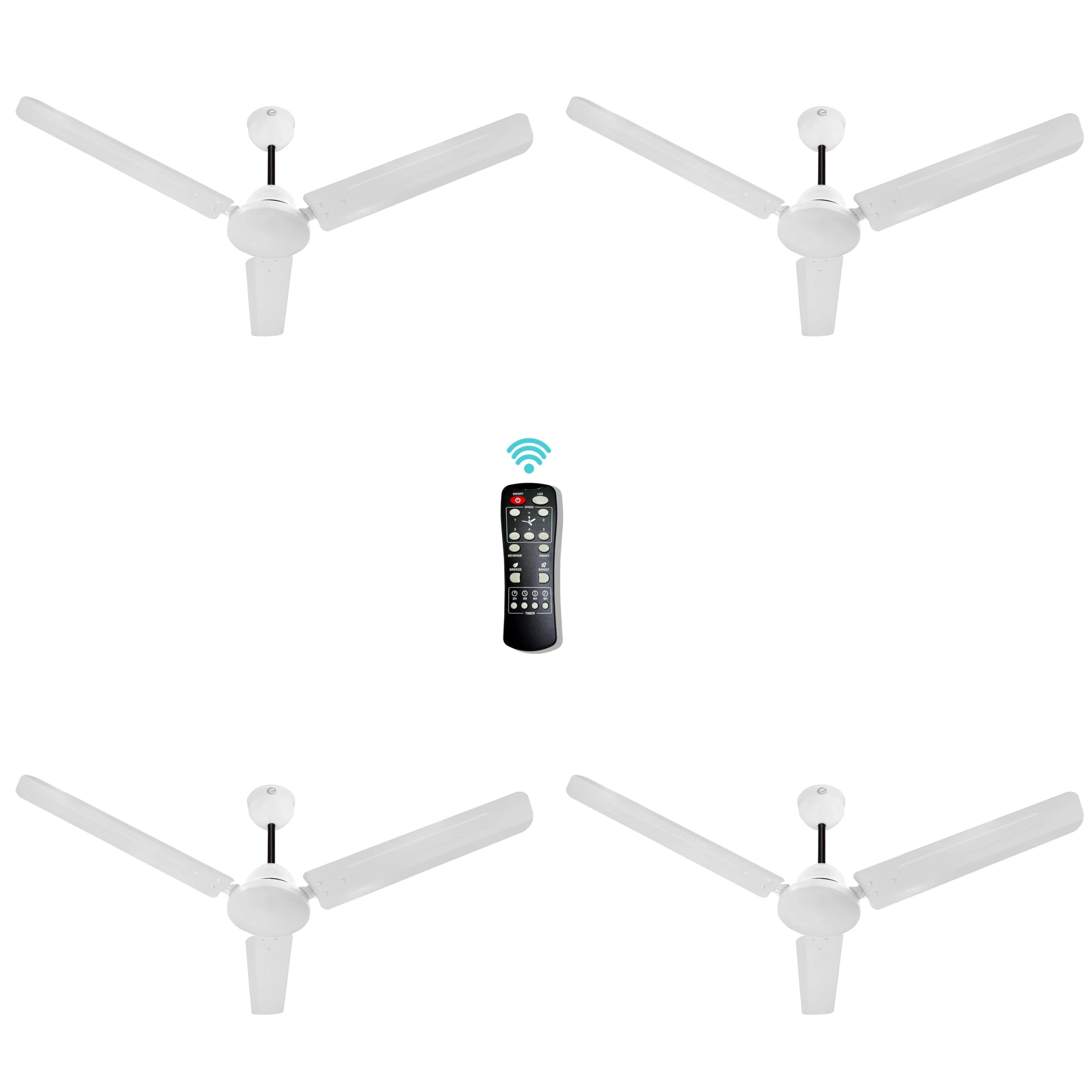 eFF4 Torque 1200mm 3 Blade 5 Star power Saving Ceiling fan below Rs. 2000 with BLDC Motor | Remote control | High Air Flow (White - Torque, Pack of 4)