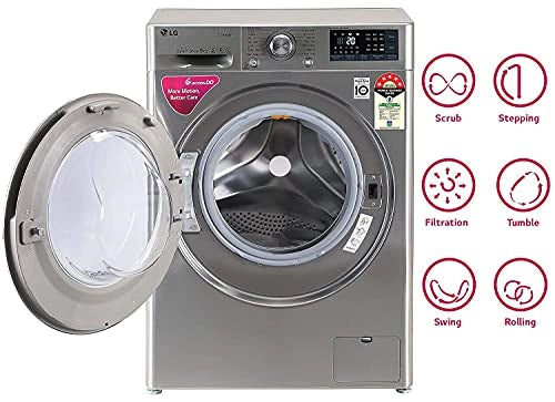 நீராவி &amp; டர்போவாஷ் கொண்ட LG AI டைரக்ட் டிரைவ் வாஷர், FHV1409ZWP, 9.0Kg