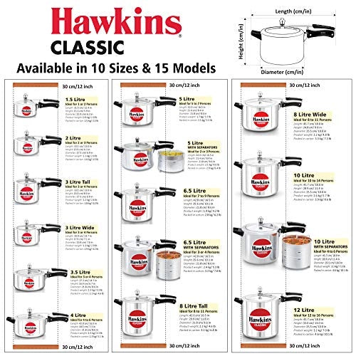 Hawkins Pressure Cooker Classic (Silver)