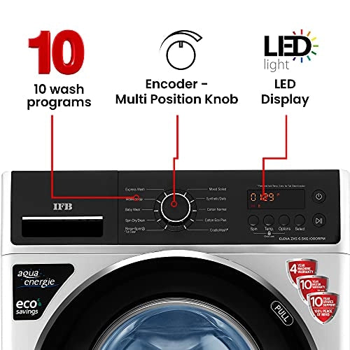 IFB 6.5 Kg 5 Star Fully-Automatic Front Loading Washing Machine (ELENA ZXS, Silver,In-Built Heater, 3D Wash Technology)