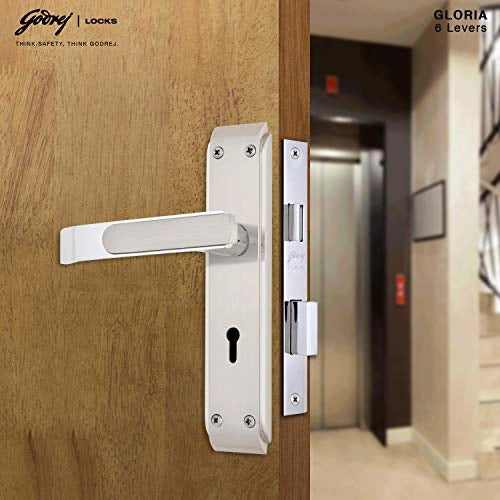 GODREJ DOOR LOCKS COMBIPACK WITH 6 LEVER MORTISE LOCK Gloria Satin (5655)