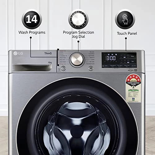LG 10 Kg 5 Star Inverter Wi-Fi Fully-Automatic Front Loading Washing Machine with heater (FHP1410Z7P, Platinum Silver)