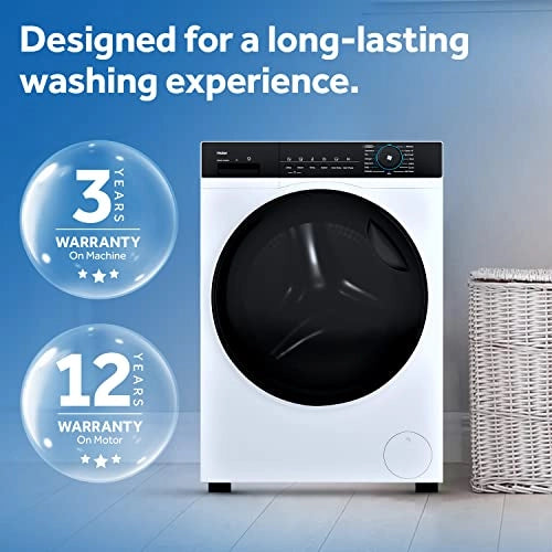 Haier Fully Automatic Washing Machine with Inverter Motor, Super Drum, Dual Spray (HW80-IM12929C, Ice White)