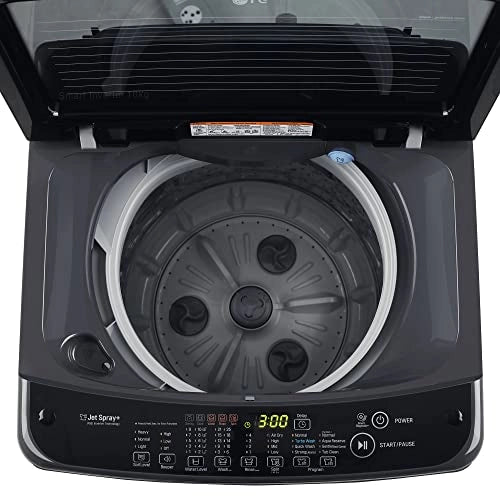 LG 10Kg 5 Star Smart Inverter Fully-Automatic Top Load Washing Machine (T10SJMB1Z, Middle Black, TurboDrum | Jet Spray+)