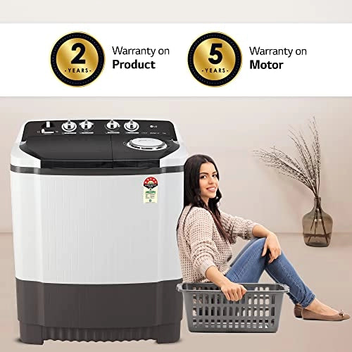 எல்ஜி 7.5 கிலோ 5 ஸ்டார் செமி-ஆட்டோமேட்டிக் டாப் லோட் வாஷிங் மெஷின் (P7530RGAZ, டார்க் கிரே, ரோலர் ஜெட் பல்சேட்டர்)
