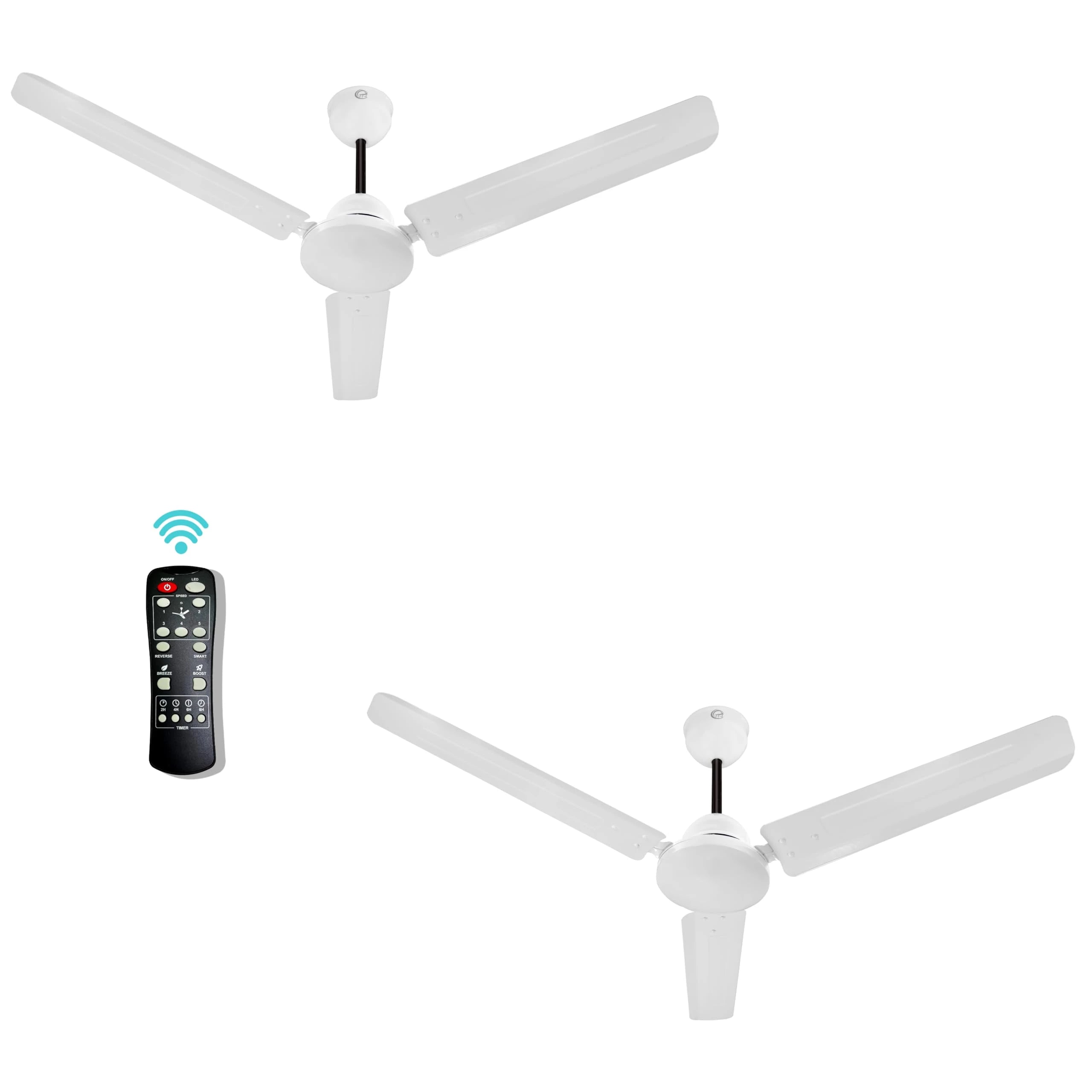 eFF4 Torque 1200mm 3 Blade 5 Star power Saving Ceiling fan below Rs. 2000 with BLDC Motor | Remote control | High Air Flow (White - Torque, Pack of 2)