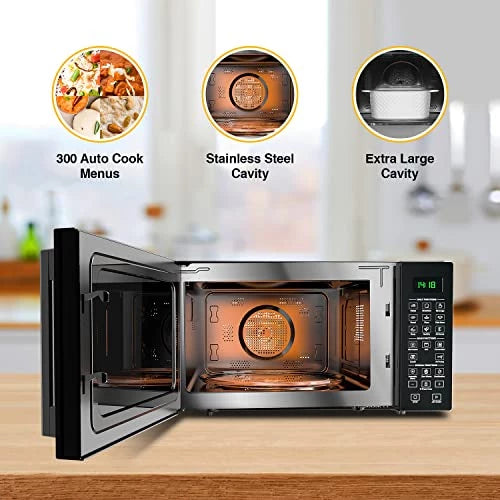 Whirlpool 29 Litres Convection Microwave Oven With 300 Plus Auto Cook Menus (Magicook Pro 31CES-E, Black, Air Fryer)