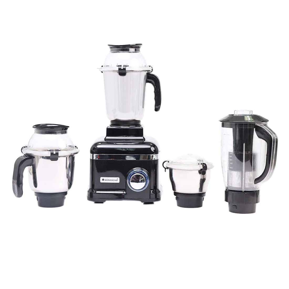 Wonderchef 63154742 Sumo Black DLX 1000 W Mixer Grinder with 4 Stainless Steel Jars