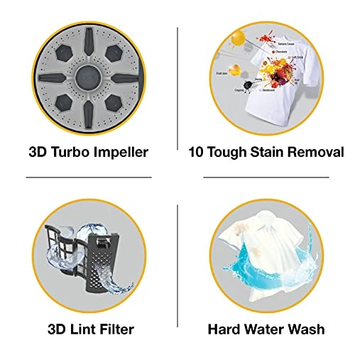 Whirlpool 10.5 kg 5 Star Semi-Automatic Top Loading Washing Machine (ACE XL 10.5, Graphite Grey, 3D Scrub Technology)