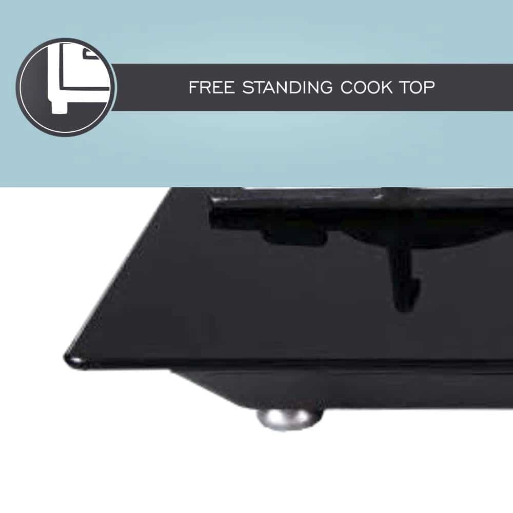 Elica Hob 3 Burner Auto Ignition Glass Top - 1 Small and 2 Medium Brass Gas Stove (Flexi FB HCT 375 DX)