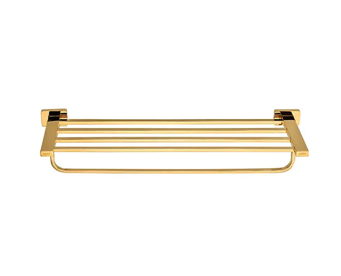 Cera F5013121FG Lustre Bold French Gold Finish Stainless Steel (SS 304) Towel Rack - 600 mm (24")