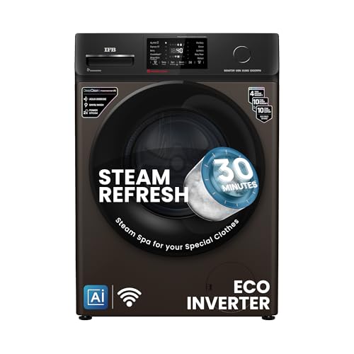 IFB 8 Kg 5 Star Powered by AI with 9 Swirl Wash, Wi-Fi, Fully Automatic Front Load Washing Machine (Senator MBN 8012, Steam Refresh Program with Eco Inverter, Mocha)