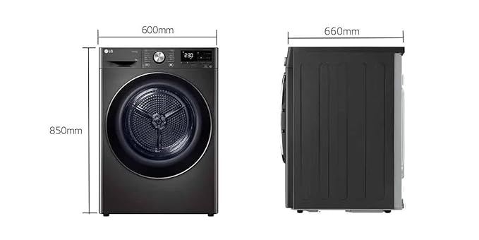 LG 9Kg Dryer DHV09SAB, Dual Inverter Heat Pump, Black Steel
