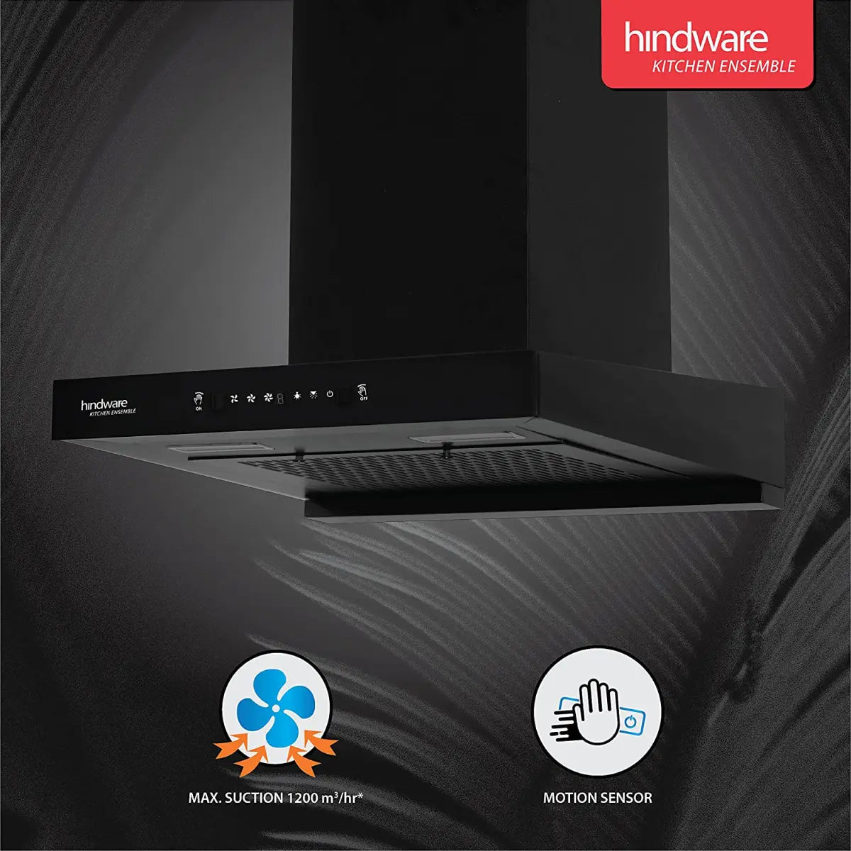 Hindware Regina 60 cm, 1200 m³/hr* Motion Sensors chimney