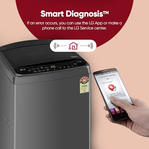 LG 9.0 Kg 5 Star AI Direct Drive Technology, Steam Wash for Allergy Removal Fully Automatic Top Loading Washing Machine (THD09SPM, Middle Black, More Fabric Care & Convenience, In-Built Heate