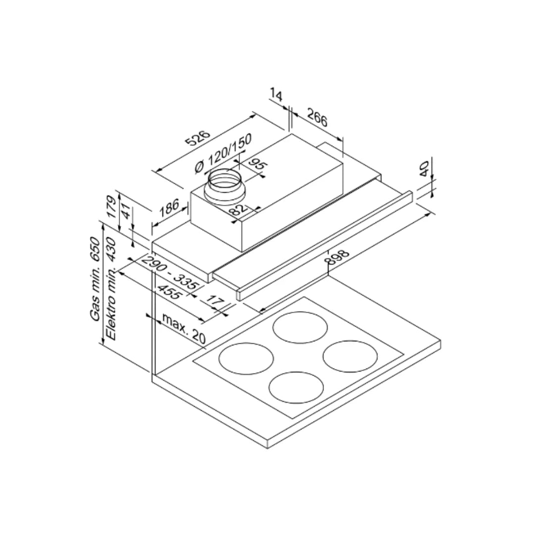 Blaupunkt 5DA39452 90cm Wall Hood: Efficient Ventilation with Energy-Saving Operation
