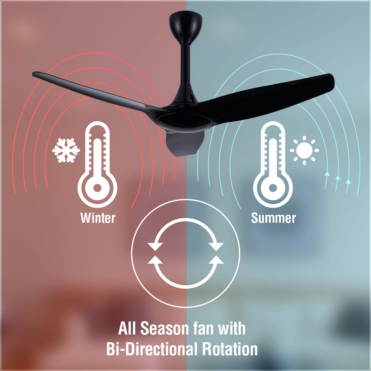 USHA Heleous 1220mm Premium Celling BLDC Fan Black