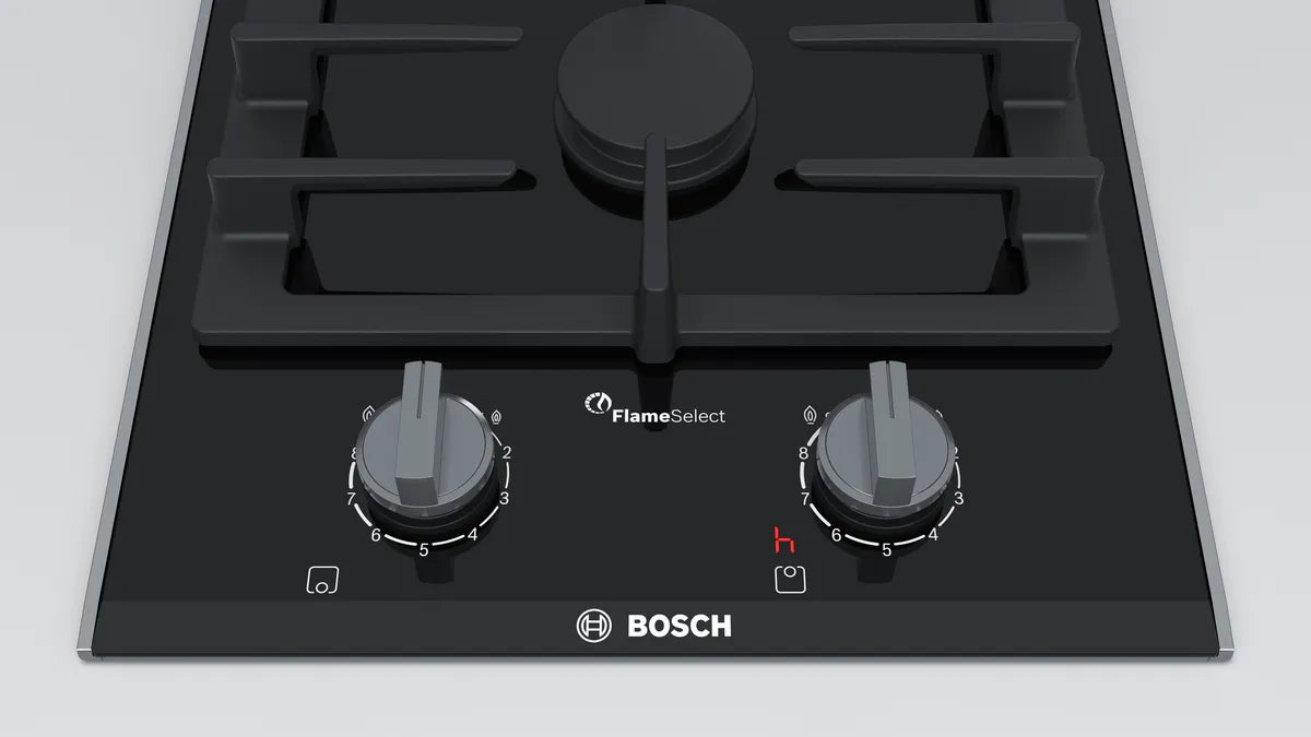 Bosch PRB3A6D70I 30cm Domino Gas Hob, Ceramic Black, 220-240V