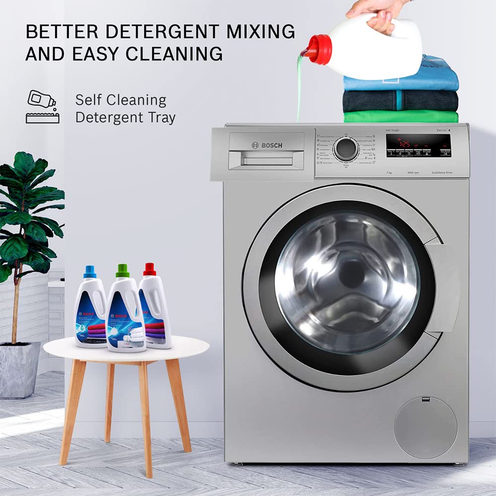 Bosch 7 kg 5 Star Inverter Touch Control Fully Automatic Front Loading Washing Machine with In - built Heater (WAJ2016SIN, Silver)