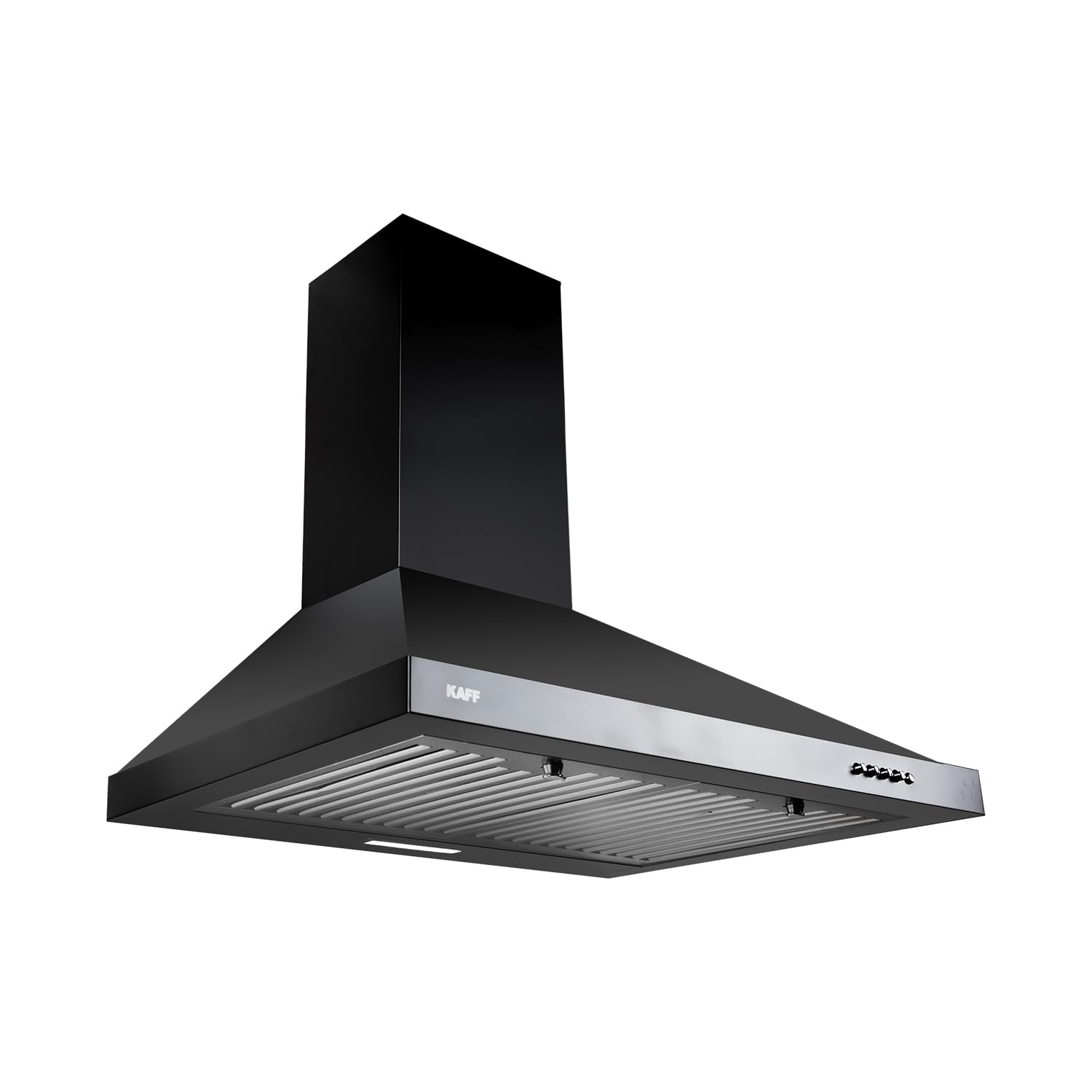 KAFF MELL60B 60CM Kitchen Chimney with 1025 m3/hr Suction, Soft Push Buttons, Matt Black Rust-Free Coating: Heavy Duty Baffle Filter & Pyramid Design