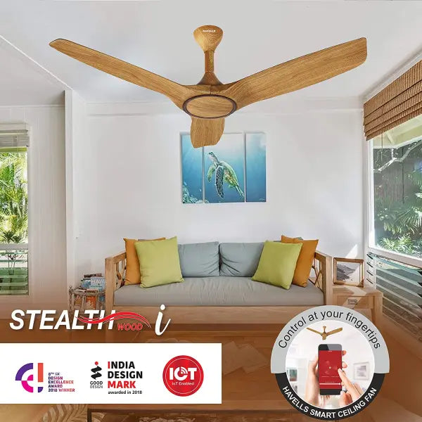 Havells Stealth Wood i 1200mm Ceiling Fan (Pinewood)