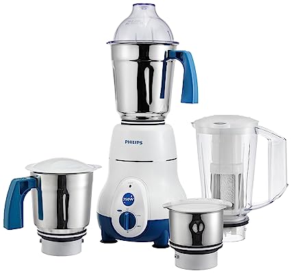 Philips Hl1645 750-watt 3 Jar Super Silent Vertical Mixer Grinder and Blender Jar with Fruit Filter, Blue