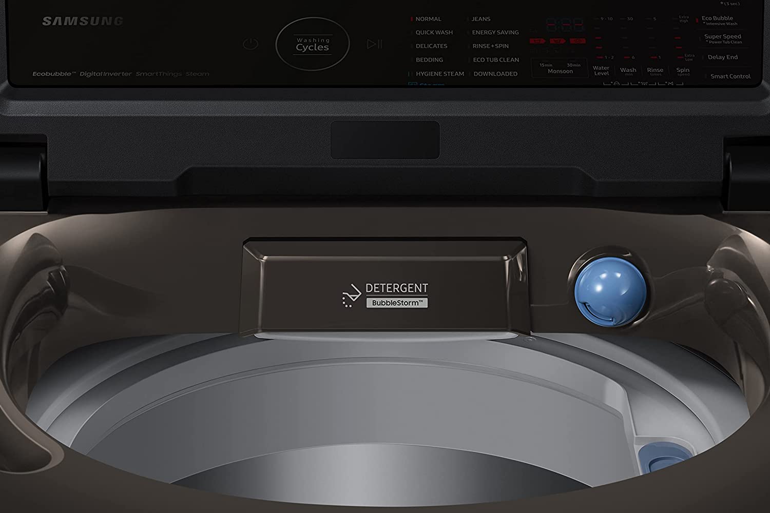Samsung 10 Kg '5 star Ecobubble™ Wi-Fi Inverter Fully Automatic Top Load Washing Machine (WA10BG4686BRTL, Rose Brown), Bubble Storm & Super Speed technology