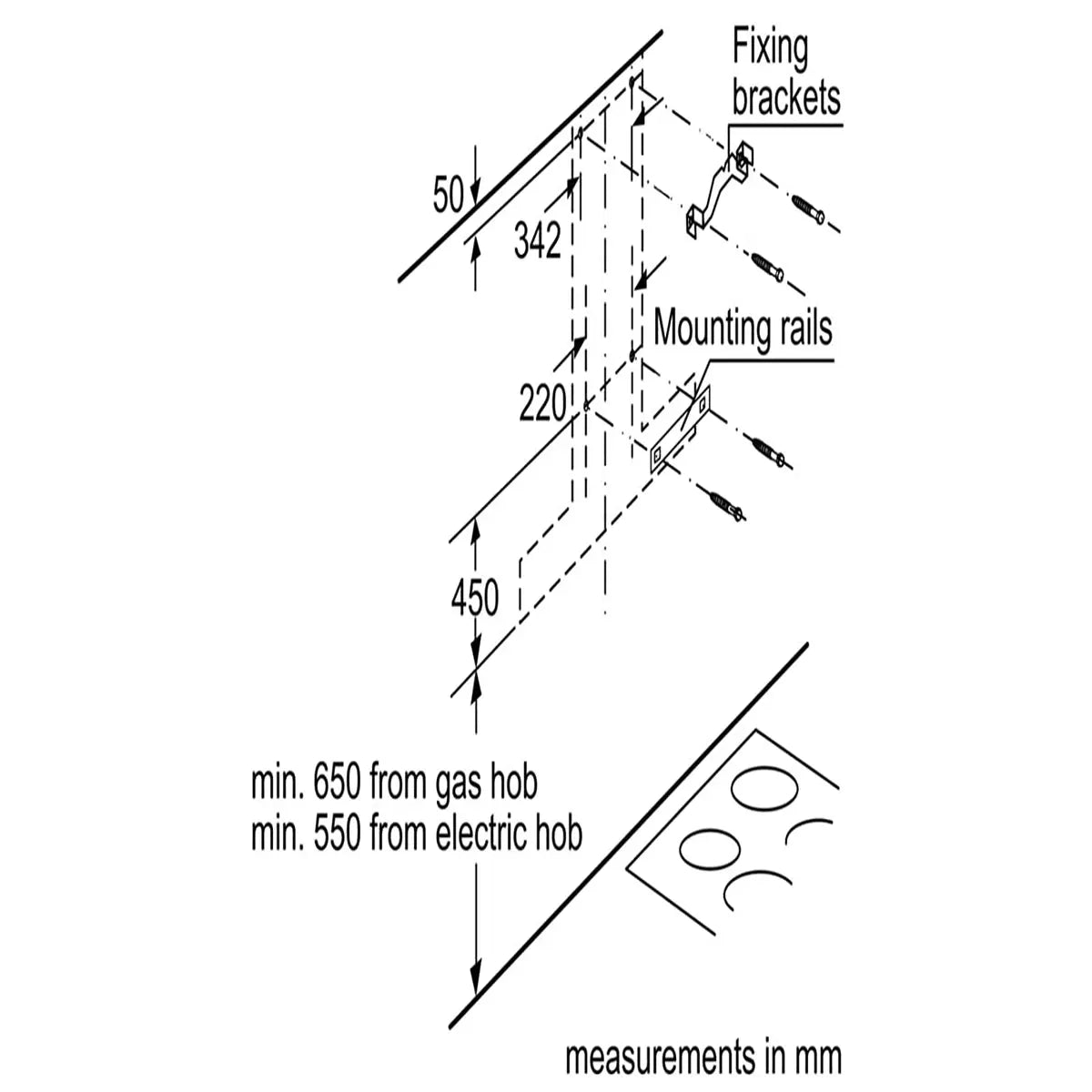 Bosch DEE936BIN 90 Cm Box Slimline Cooker Hood