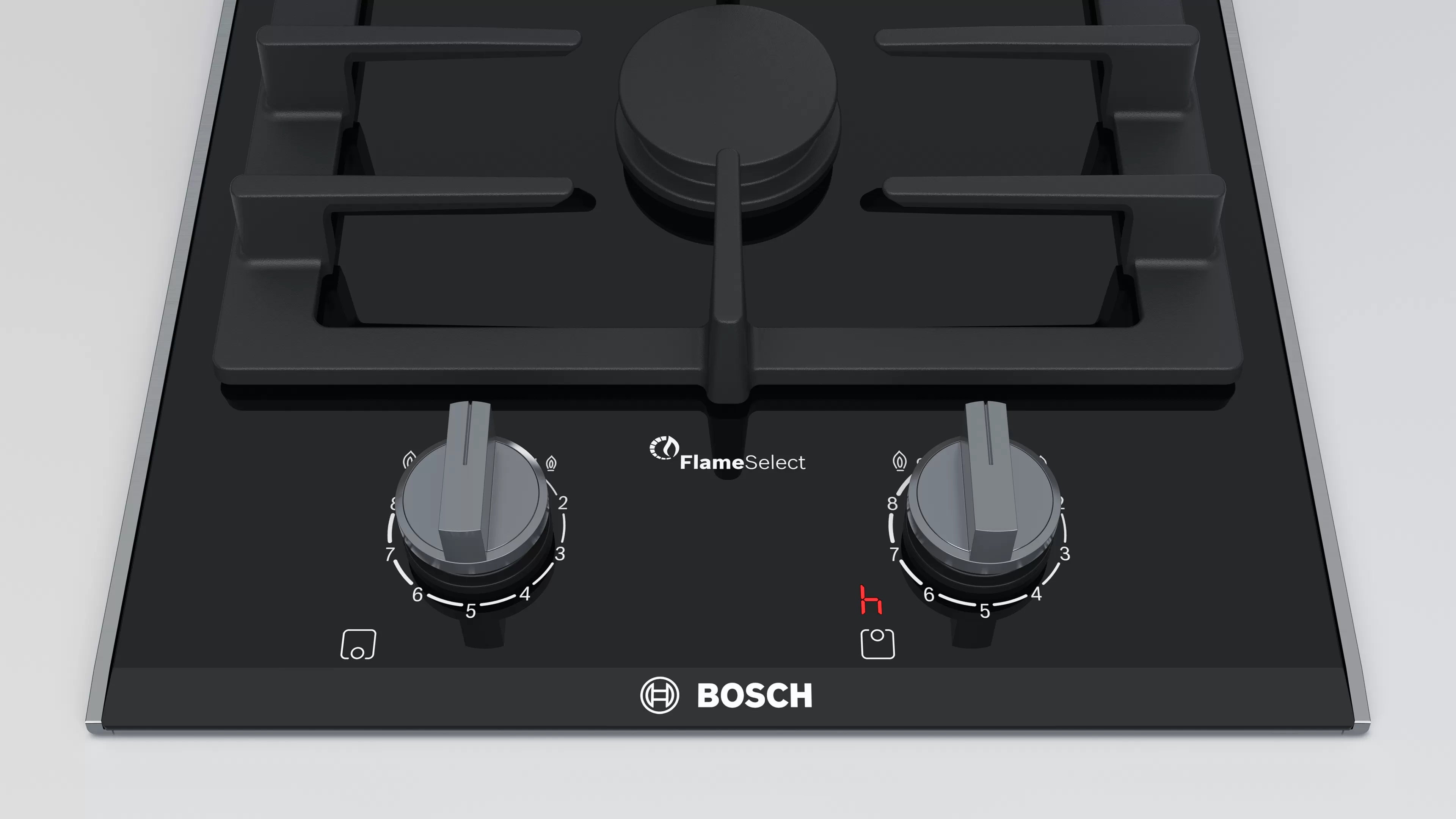 Bosch PRB3A6D70I Series 8 Domino Gas hob 30 cm Ceramic, Black