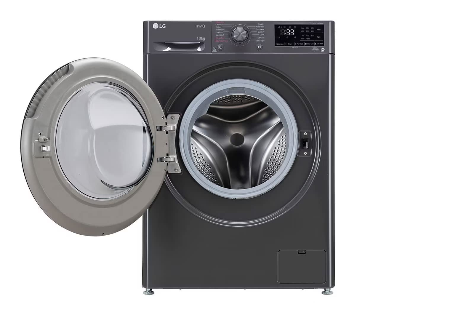 LG 10 Kg 5 Star Inverter Wi-Fi Fully-Automatic Front Loading Washing Machine with Inbuilt heater (FHP1410Z5M, Middle Black with Chrome Door, AI DD Technology & Steam)